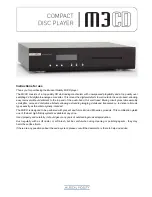 Musical Fidelity M3CD Instructions For Use Manual preview