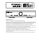 Preview for 1 page of Musical Fidelity M5si Instructions For Use Manual