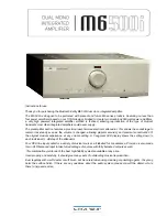 Preview for 1 page of Musical Fidelity M6 500I Instructions For Use Manual