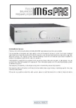 Musical Fidelity M6sPRE Manual preview