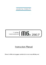 Musical Fidelity M6x 250.7 Instruction Manual preview