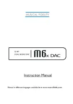 Musical Fidelity M6X DAC Instruction Manual preview