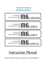 Preview for 1 page of Musical Fidelity M6x250.11 Instruction Manual