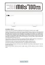 Preview for 1 page of Musical Fidelity M8s 700m Instructions For Use Manual