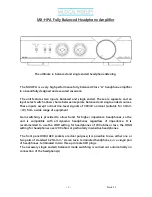 Preview for 1 page of Musical Fidelity MX-HPA User Manual