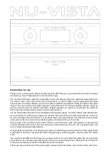 Предварительный просмотр 2 страницы Musical Fidelity NU-VISTA Series Installation Manual