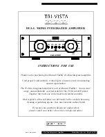 Preview for 1 page of Musical Fidelity Tri-Vista 300 Instructions For Use Manual