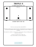 Musical Fidelity Triple-x Instructions For Use Manual preview