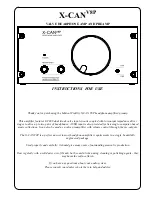 Musical Fidelity X-CAN V8 Instructions For Use Manual предпросмотр