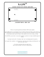 Musical Fidelity X-LPS V8 Instructions For Use Manual preview