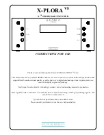 Preview for 1 page of Musical Fidelity X-PLORA V8 Instructions For Use Manual