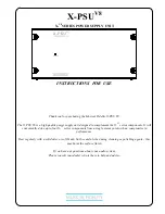 Musical Fidelity X-PSU V8 Instructions For Use Manual предпросмотр