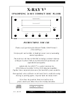 Musical Fidelity X-RAY V3 Instructions For Use Manual preview