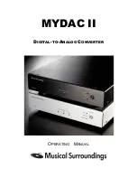 Preview for 1 page of Musical Surroundings MYDAC II Operating Manual