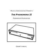 Предварительный просмотр 1 страницы Musical Surroundings PHONOMENA II Owner'S Manual