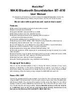 MusicMan BT–X10 User Manual preview