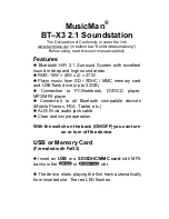 MusicMan BT–X3 2.1 Soundstation User Manual preview