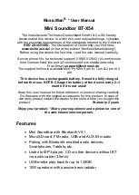 Preview for 1 page of MusicMan BT-X54 User Manual