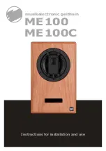 musikelectronic geithain ME100 Instructions For Installation And Use Manual preview