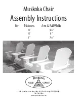 Preview for 1 page of Muskoka Chair CEDAR series Assembly Instructions Manual