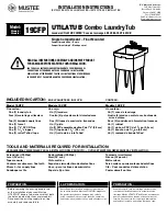 Preview for 1 page of Mustee UTILATUB 19CFP Installation Instructions