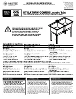 Mustee UTILATWIN COMBO 24C Installation Instructions предпросмотр