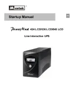 Mustek PowerMust 424 LCD Startup Manual preview