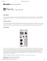 Preview for 1 page of Mutable Instruments Yarns User Manual