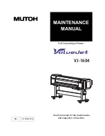 Предварительный просмотр 1 страницы MUTOH ValueJet VJ-1604 Maintenance Manual