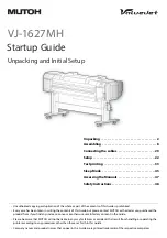 Muton ValueJet VJ-1627MH Startup Manual предпросмотр