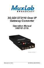 Предварительный просмотр 1 страницы MuxLab 3G-SDI ST2110 Operation Manual