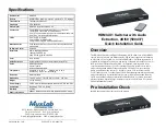 Предварительный просмотр 1 страницы MuxLab 500437 Quick Installation Manual