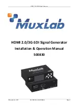 Preview for 1 page of MuxLab 500830 Installation & Operation Manual