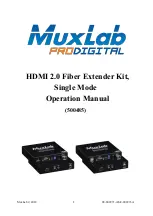 MuxLab ProDigital 500485 Operation Manual предпросмотр