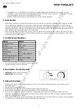 Preview for 9 page of MW TOOLS 722316576 Manual