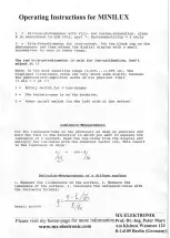 MX-ELEKTRONIK MINILUX Operating Instructions preview