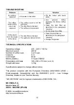 Предварительный просмотр 36 страницы Mx Onda MX-CE2254 Instruction Manual