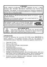 Предварительный просмотр 2 страницы Mx Onda MX-HC2183 Instruction Manual