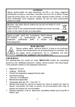 Предварительный просмотр 46 страницы Mx Onda MX-HC2183 Instruction Manual