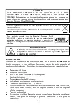 Preview for 2 page of Mx Onda MX-HC2184 Instruction Manual