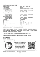 Предварительный просмотр 70 страницы Mx Onda MX-PI2624 User And Installation Manual