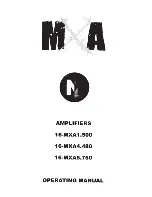 MXA 16-MXA 1.500 Operating Manual preview