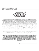 Предварительный просмотр 2 страницы MXL UR-1 User Manual