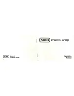 mxr MICRO AMP Operation Manual preview