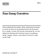 Preview for 1 page of mxr Raw Dawg Quick Start Manual