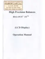 My Weigh iBalance 211 Operation Manual preview