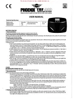 My Weigh Phoenix TBF 440 User Manual предпросмотр