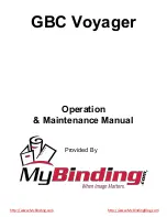 Preview for 1 page of MyBinding GBC VOYAGER Operation & Maintenance Manual