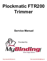 MyBinding Plockmatic FTR 200 Service Manual preview