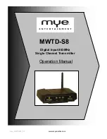 MYE MWTD-S8 Operation Manual preview